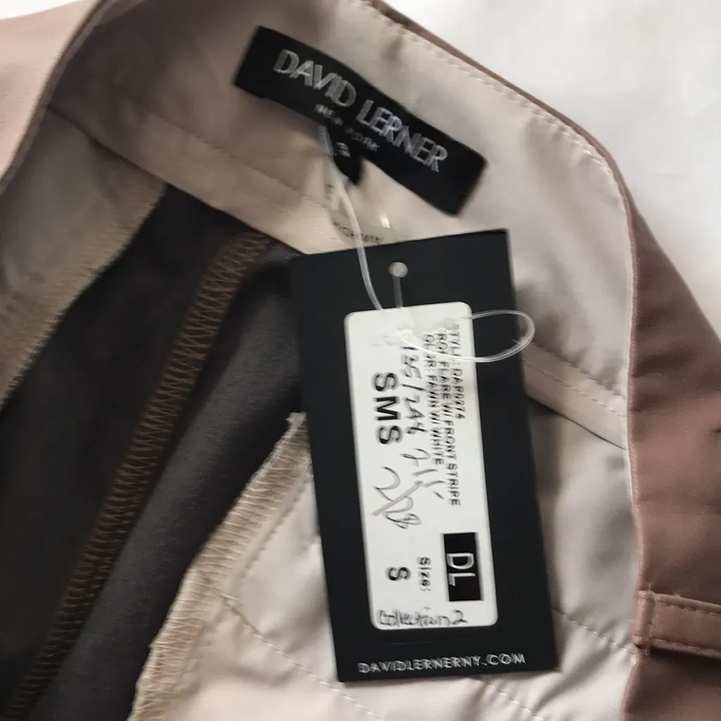 David Lerner Flare Front Stripe Pants New Tags Small - Image 4