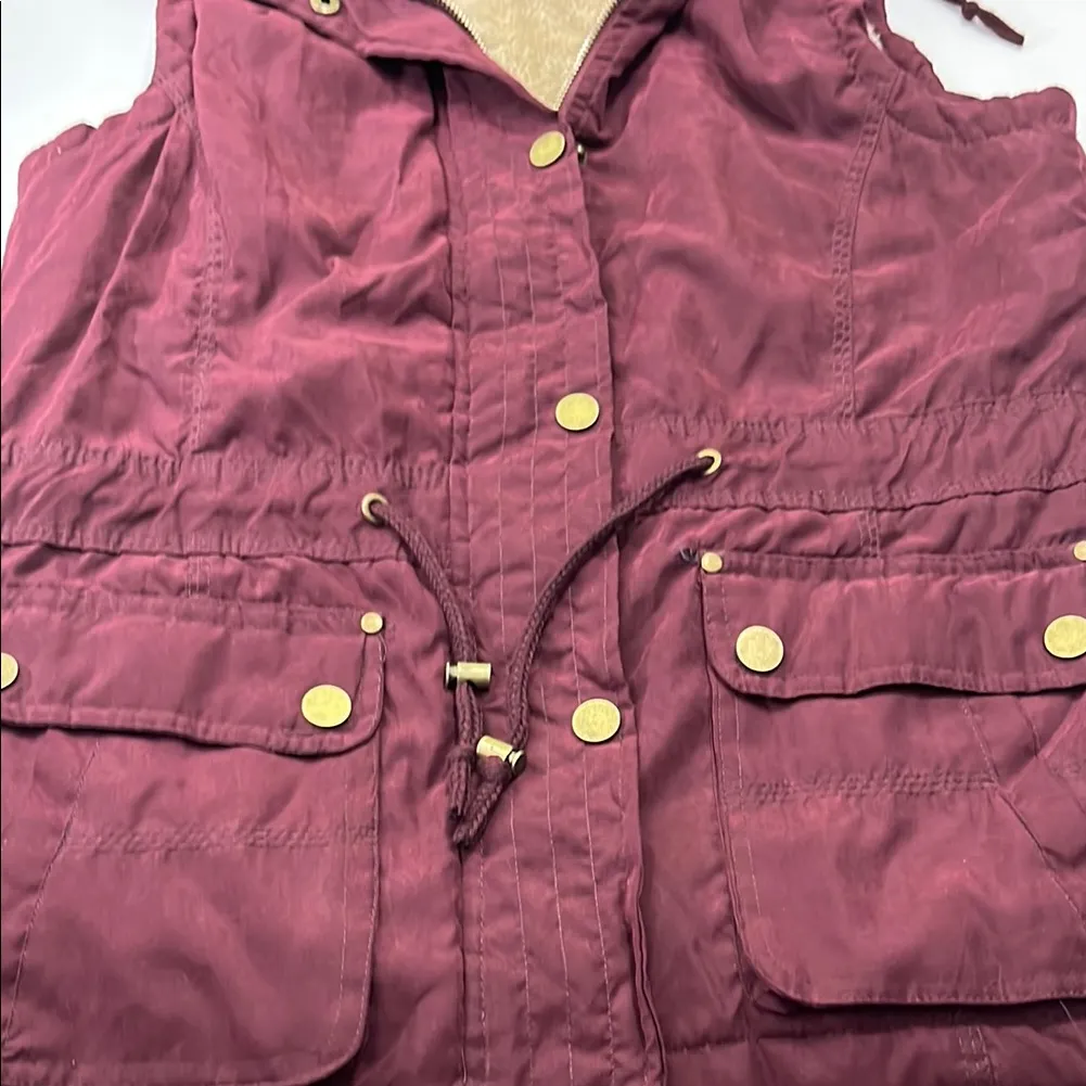 Women's Burgundy Jacket with hoodie - Image 13