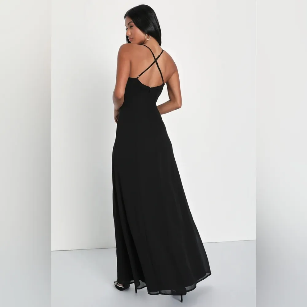 NWT  Adoring Elegance Black Sleeveless V-Neck Maxi Dress Size Small - Image 3