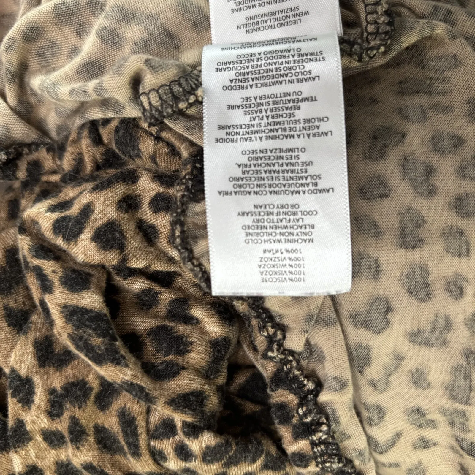 Michael Kors Top Womens XL Brown Leopard‎ Animal Print Scoop Neck 3/4 Sleeve - Image 11