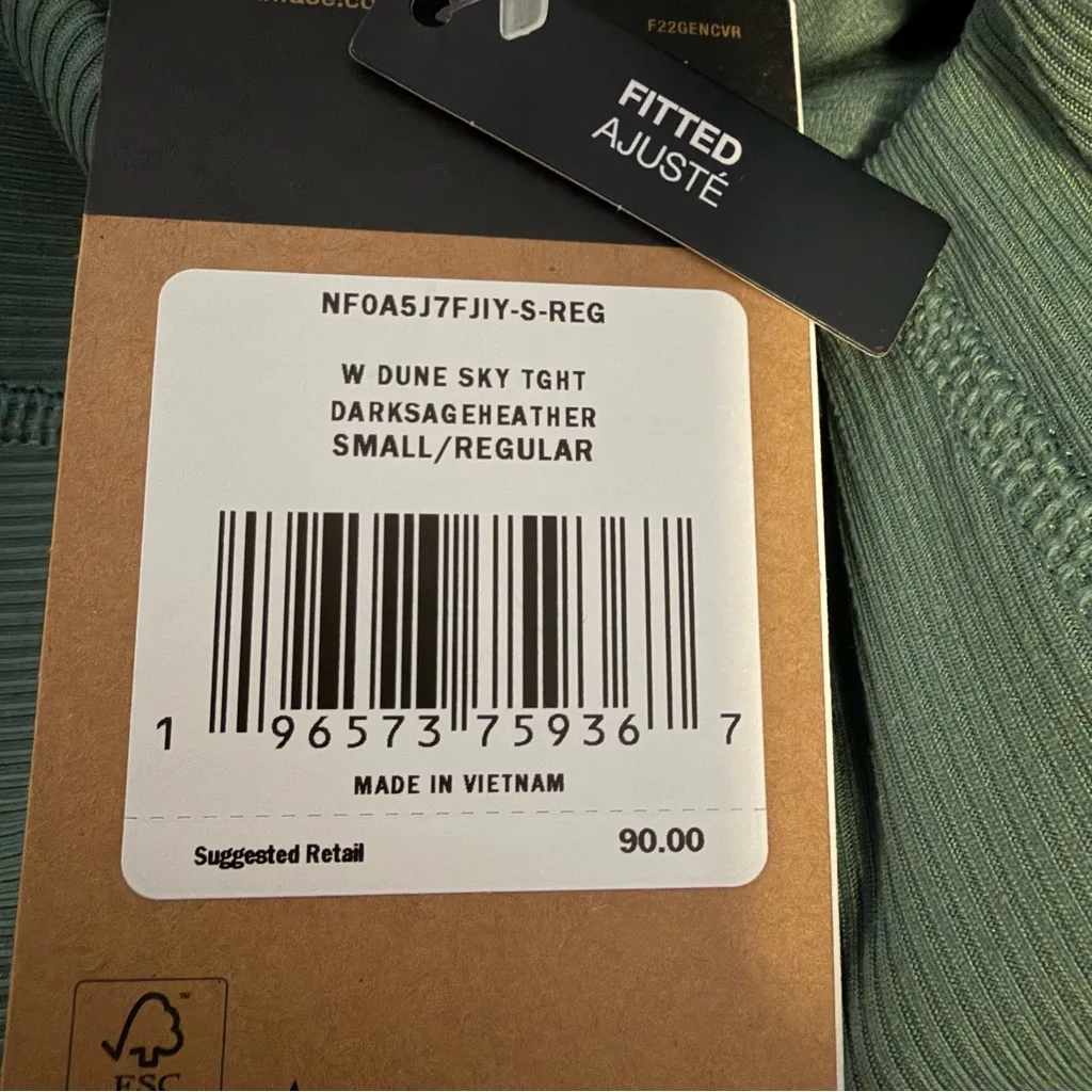 The North Face Women's Dune Sky Pocket Tights dark sage heather size S NWT - Image 9