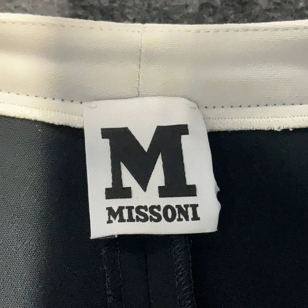 M Missoni Authentic Women's Tank Shift Dress in Black w/Cream Band Accents - Image 10