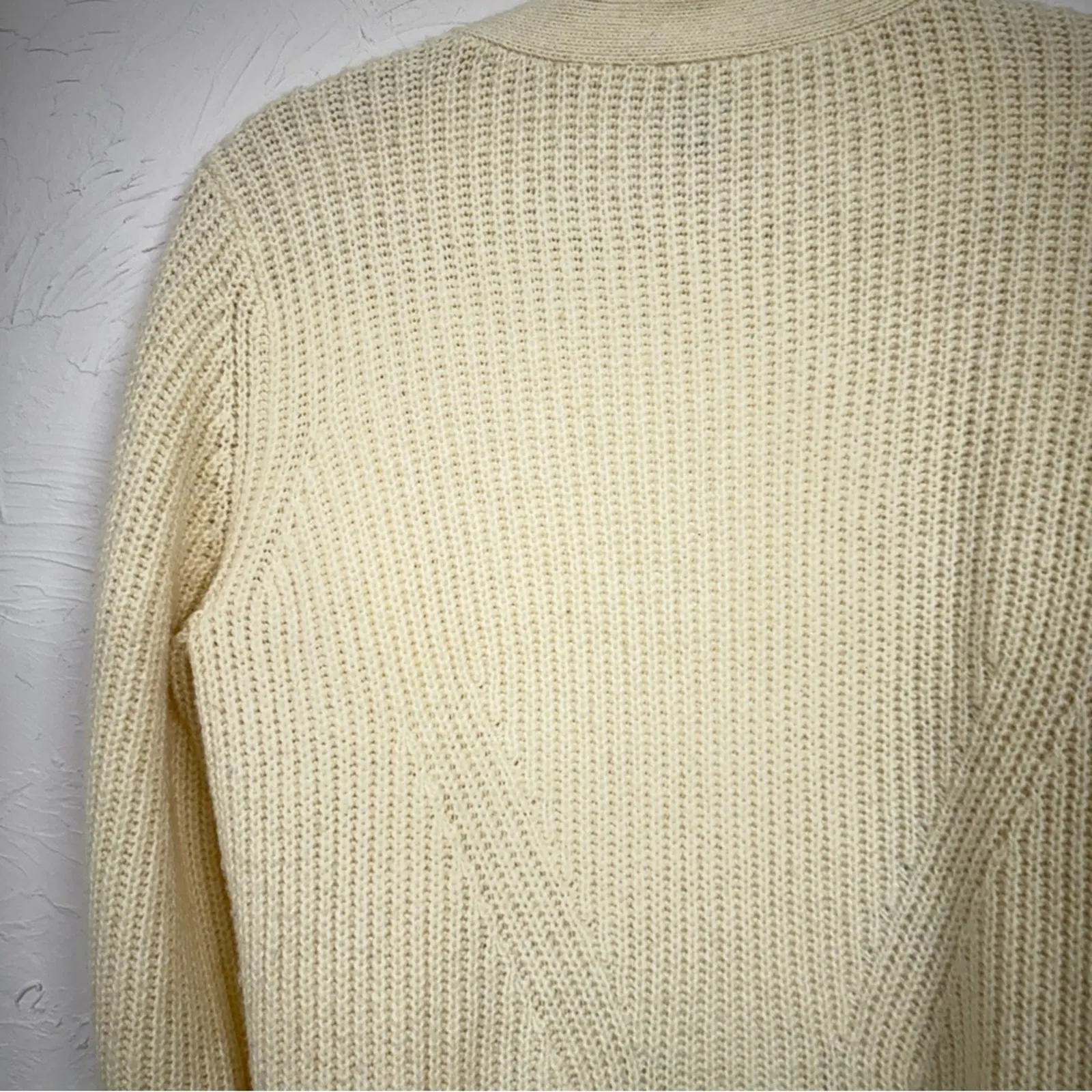 Cabi Cream Chunky Knit Cardigan Sweater Women S Duster Long Line Preppy Academia - Image 8