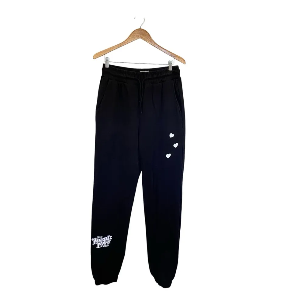 The Local Love Club "Everyone's Invited" Slouchy Jogger Sweatpants Unisex Black Size M - Image 2