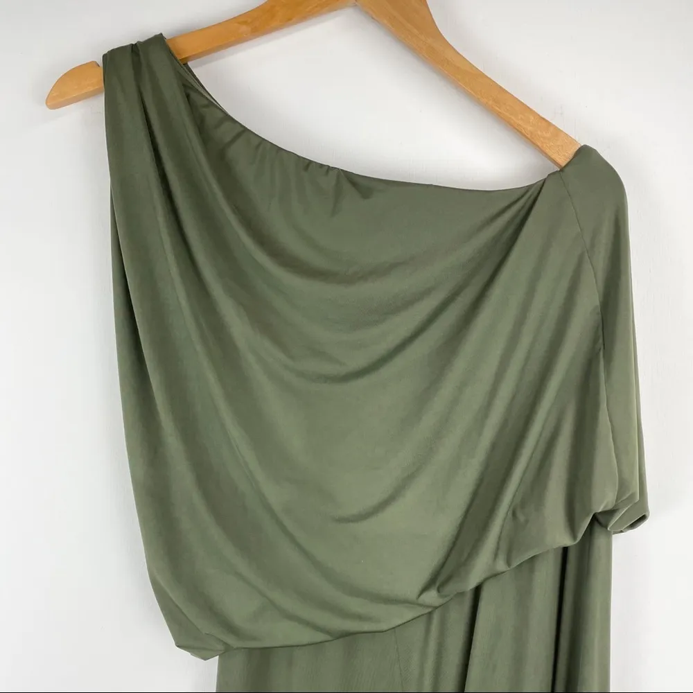 Tata Jolie Green One Shoulder Wide Leg Jumpsuit Size L - Image 8