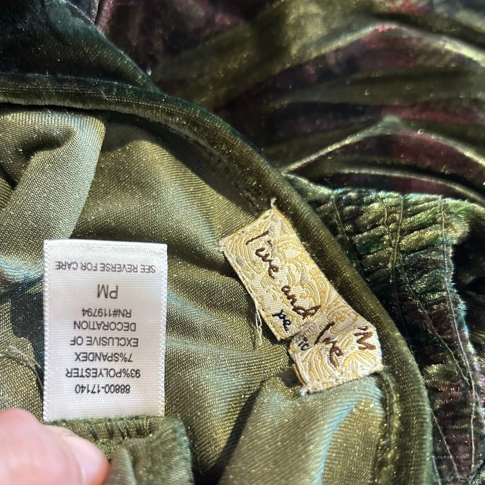 Live and Let Live Dress Tunic SZ Med Petite Velvet Sequin Babydoll Y2K Steampunk - Image 8