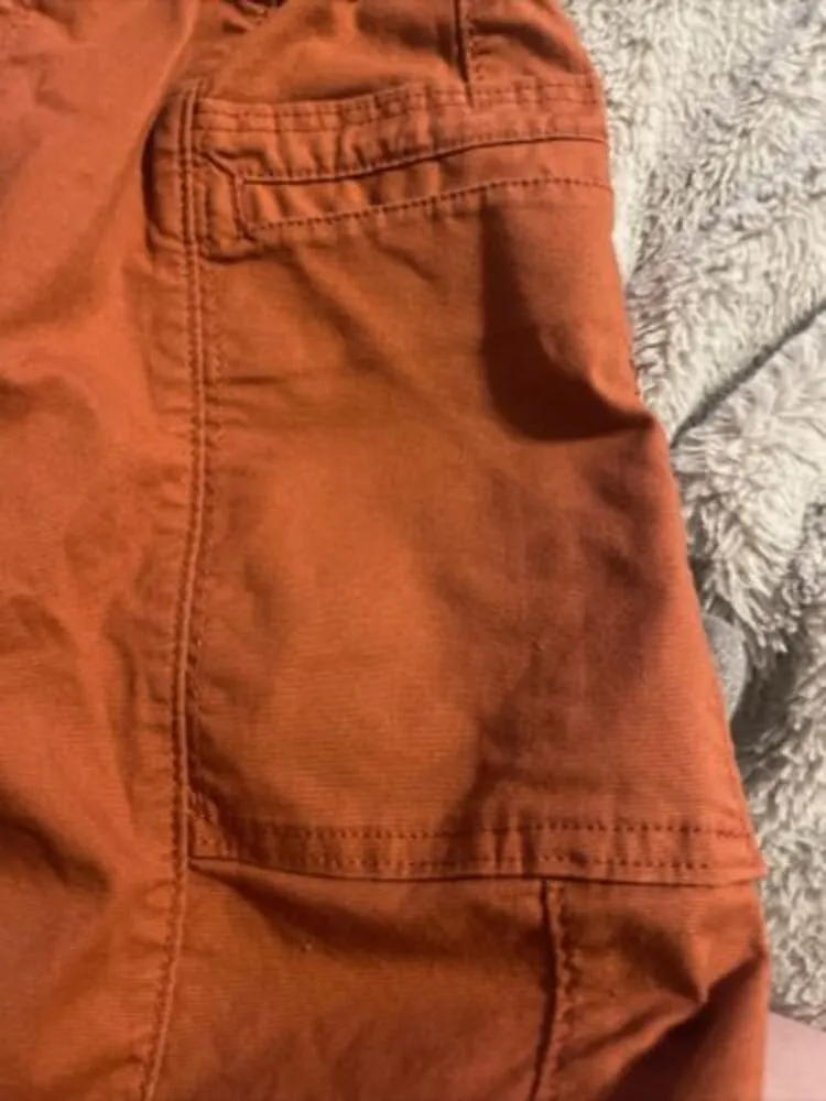Hollister Size XS Burnt Orange Ultra High Rise Button Up Skirt Raw Hem Mini - Image 4