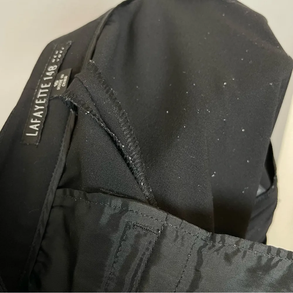 Lafayette 148 New York Slacks Black Pants Wide Leg Size 10 Women Wool Blend Work - Image 9