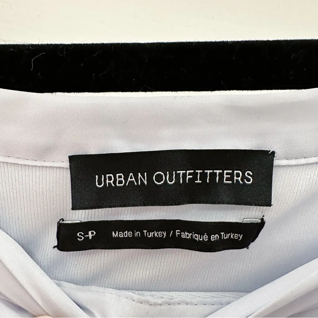 Urban Outfitters Wendy Satin Wrap Mini Skirt Pastel Sky Blue sz Small - Image 7