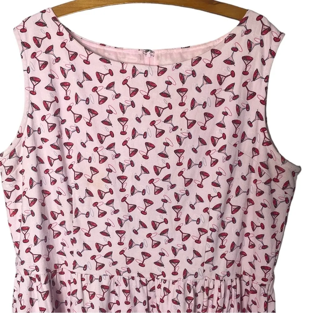 Lindy Bop Women’s Plus Size Swing Dress Size 4X in Martini Glass Print - Image 2