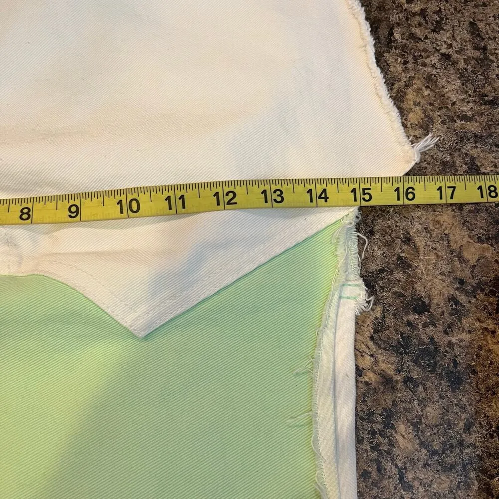 Stylenanda Green White Colorblock Jean Skirt Medium - Image 6