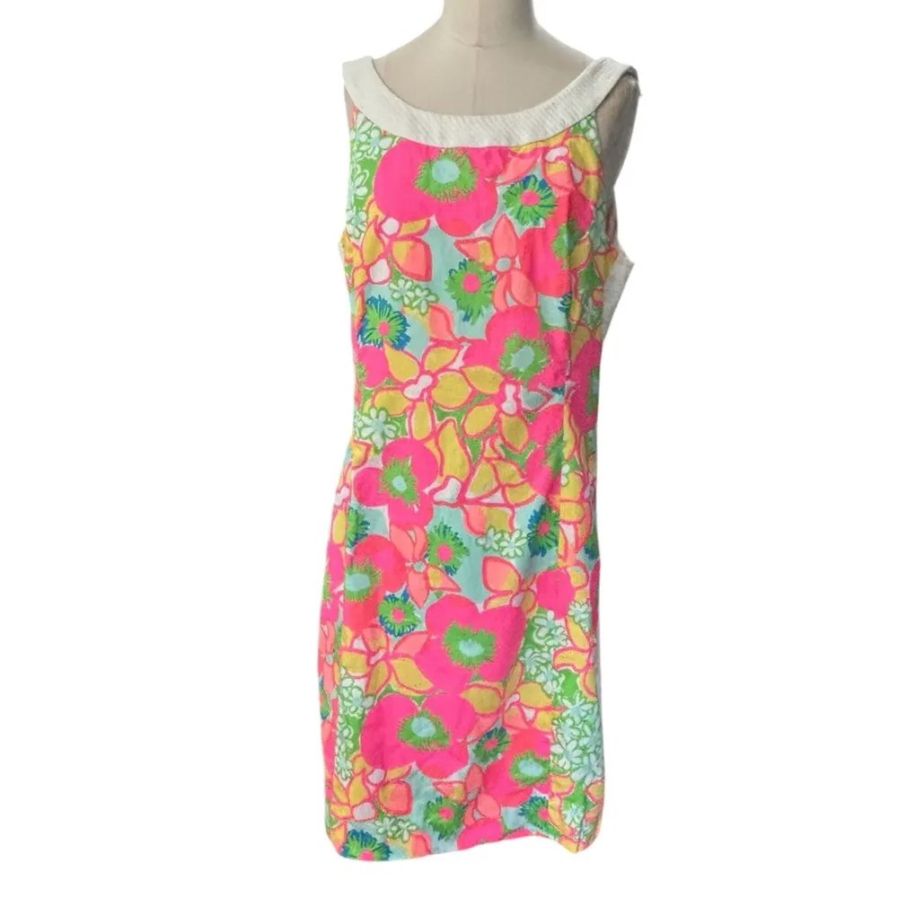 Lilly Pulitzer Darcy Ice Cream Social Floral Sleeveless Shift Dress Size 10 - Image 4