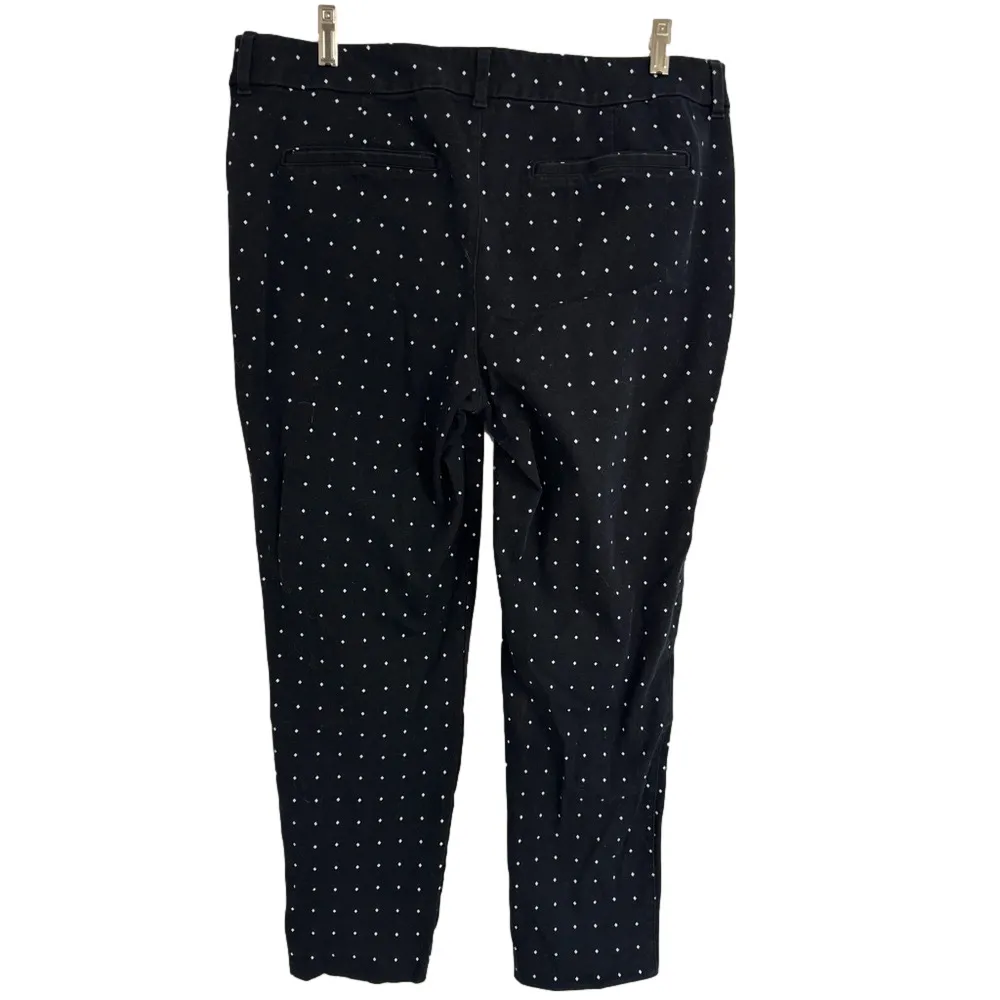 Old Navy Black Pixie Mid-Rise Pants with White Diamond Pattern Size 14 Tall - Image 2