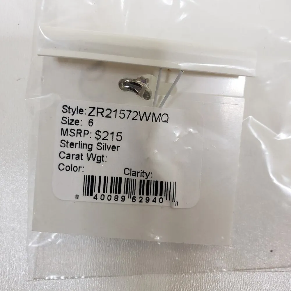 SAVVY CIE JEWELS Sterling Silver Mystic Quartz Pear Ring Size 6 NEW - Image 6