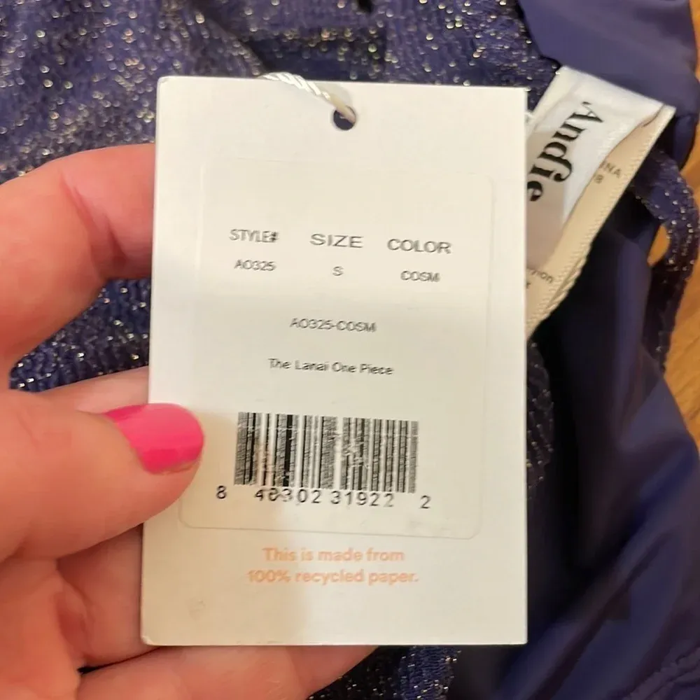 Andie Swim The Lanai‎ One Piece Cosmic Sparkly Blue Size S NWT - Image 3