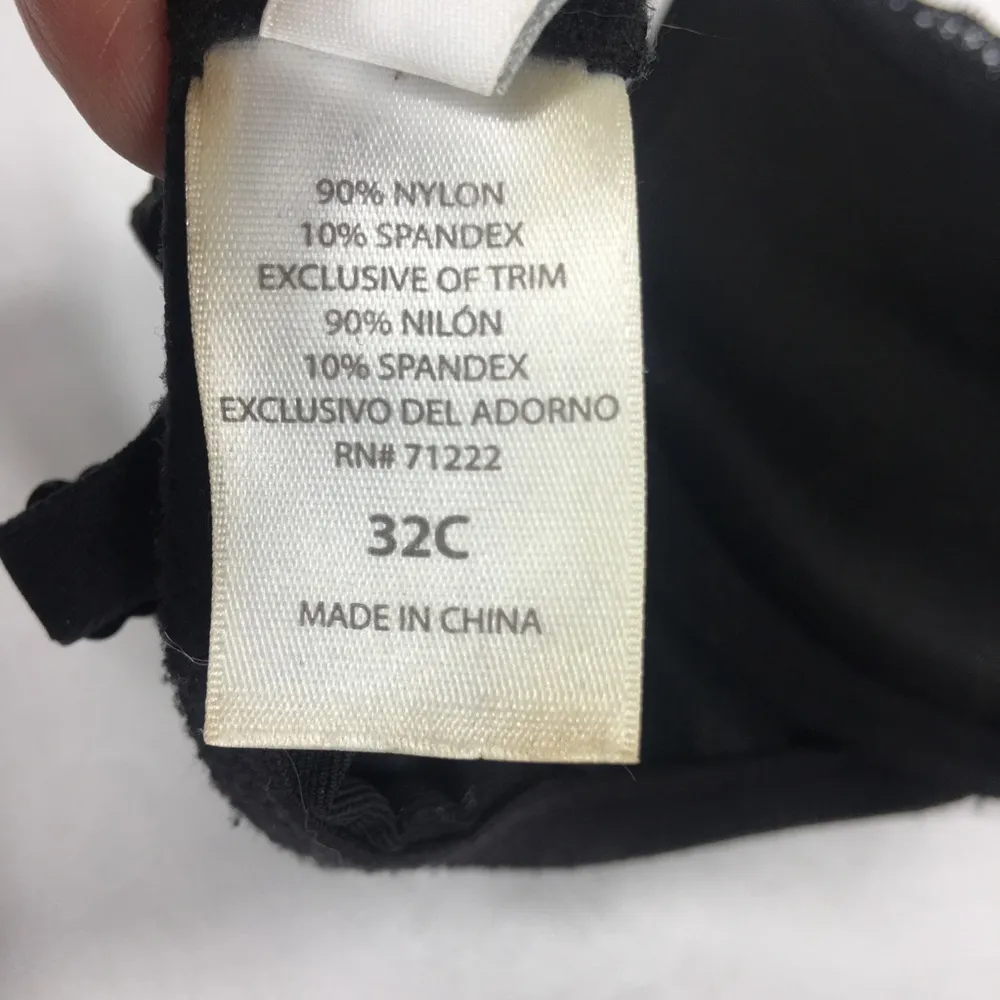 Jessica Simpson Black Lace Padded Underwire Bra32C - Image 9