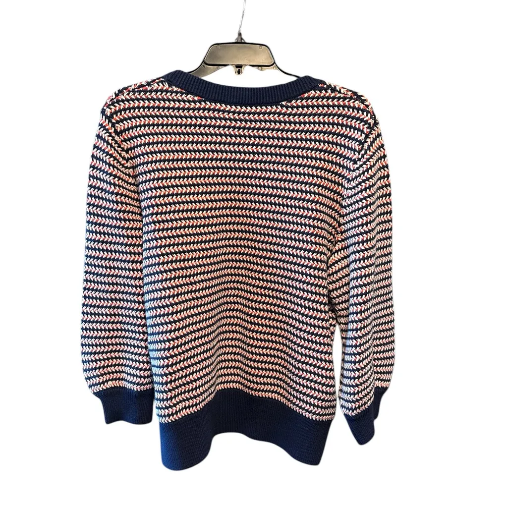 Kate Spade New York Chevron Puff-Sleeve Sweater Red White Blue Size XL NWT - Image 4