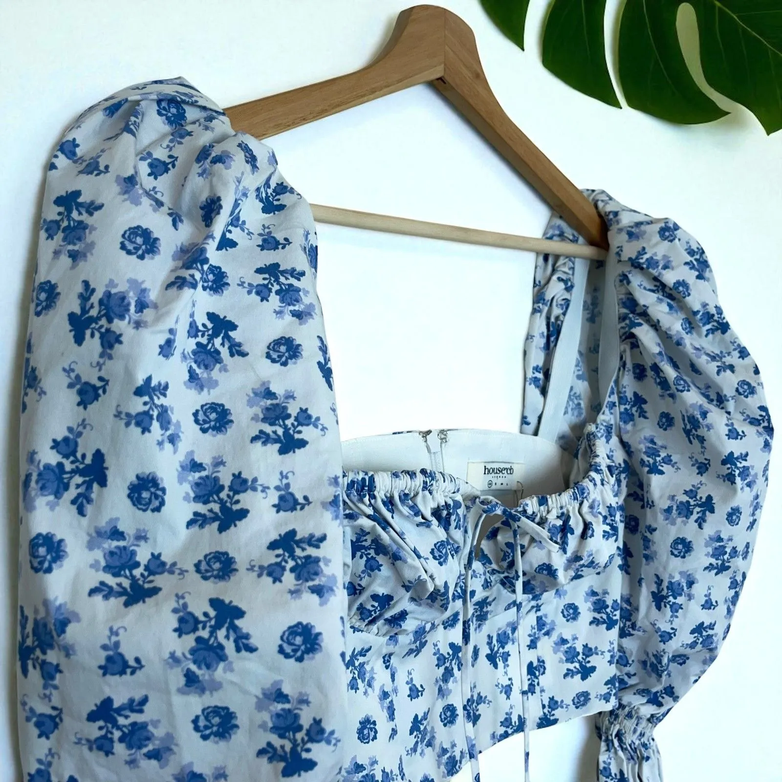 🆕 House of CB Millicent Blue Print Cropped Corset Top - Image 7