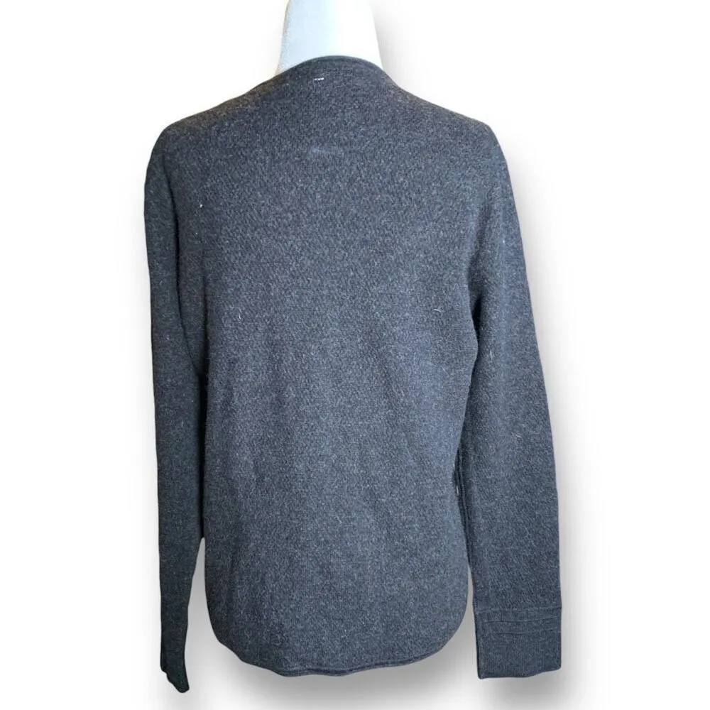 Rag & Bone Dark Charcoal Gray Wool Blend Neutral Knit Pullover Crewneck Sweater - Image 3