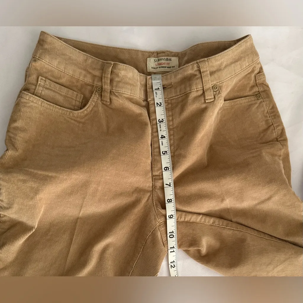 St Johns Bay Womens 2 Piece Corduroy Suit Set Jacket Size M Pants Size 6 Tan - Image 12