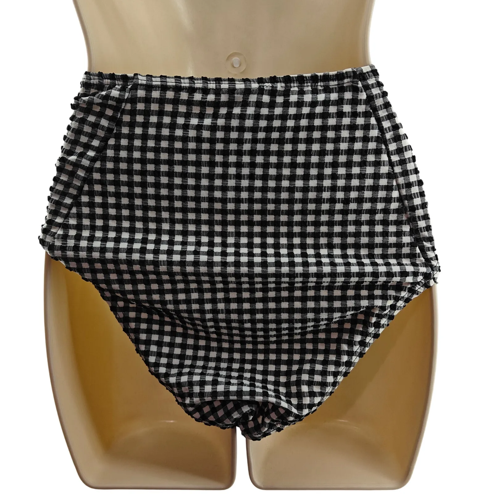 Forever 21 Black White Check Retro High Waist Bikini Set Ruffle Womens Xlarge - Image 7