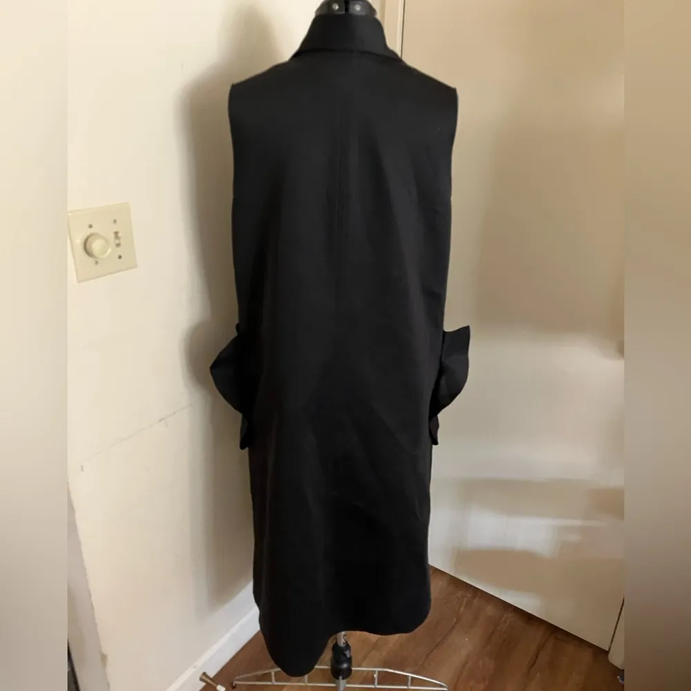 Sleeveless Long Vest Jacket Black - Image 4