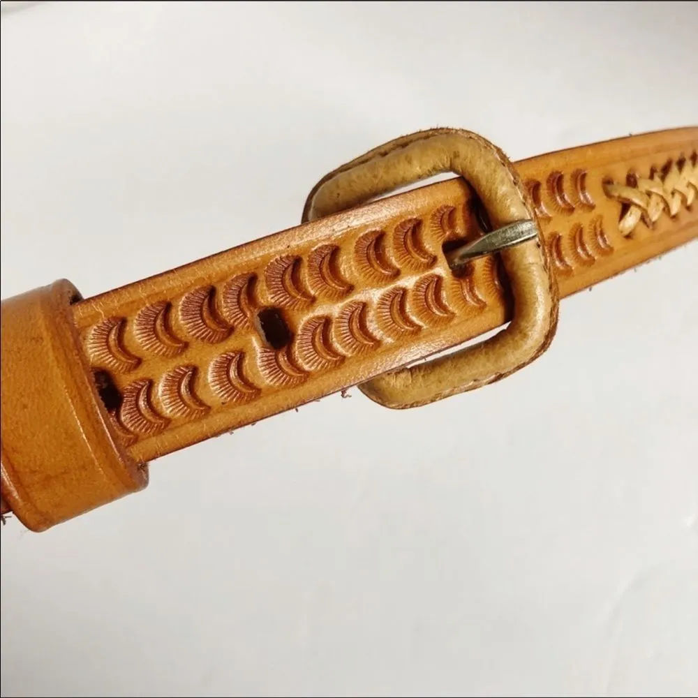 Tooled Leather Belt - Image 7