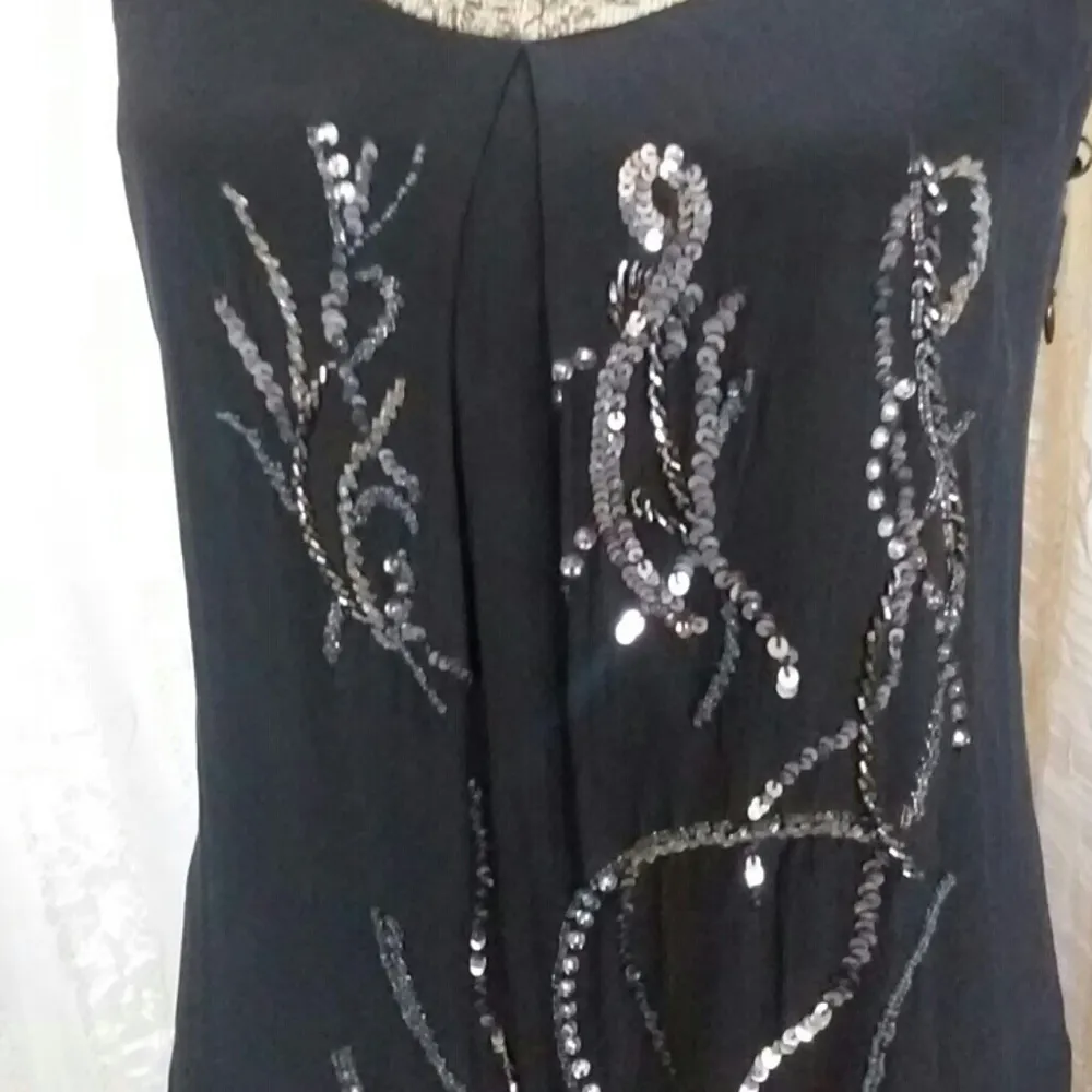 Hannah Jo Black Silk and Sequined Dress - Image 3