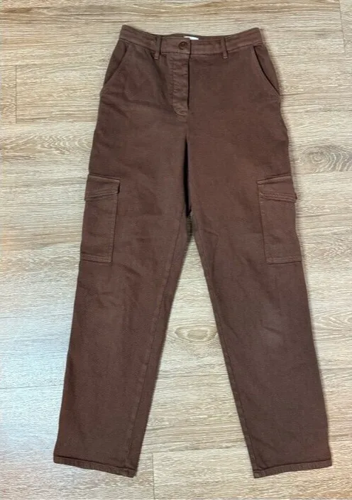 Wilfred Free cargo Utility Pant Mid-Rise Garment Brown Size 6 Straight Leg - Image 1