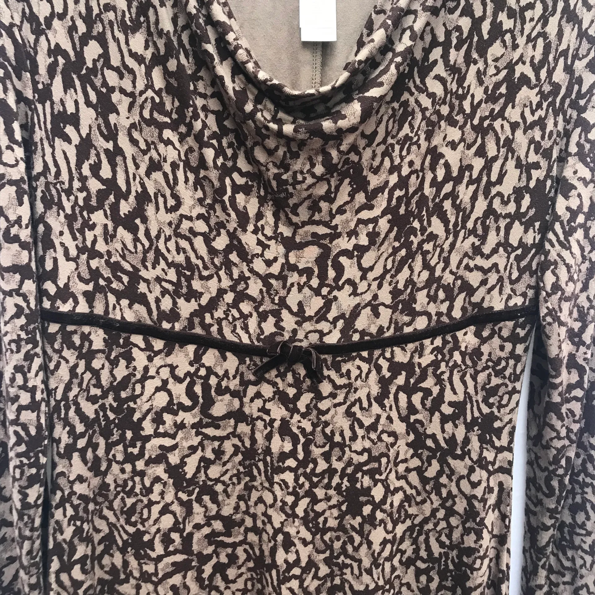 Y2K 4 Liz Clairborne Dress Leopard Print Women’s Casual Long Sleeve Ribbon - Image 4