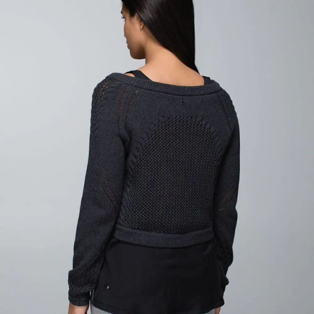 Lululemon Be Present Pullover Top Sweater Heathered Black 4 - Image 2