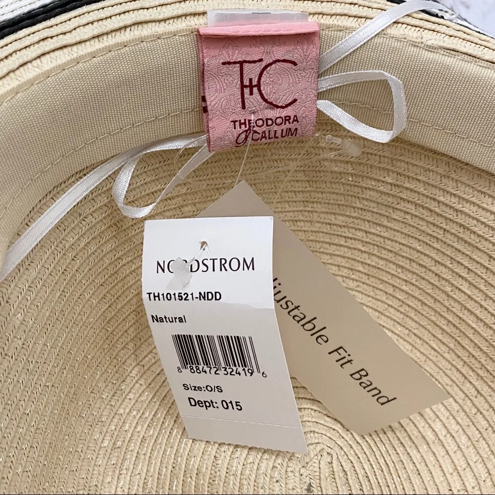 Theodora & Callum Stripe Straw Hat - Image 9