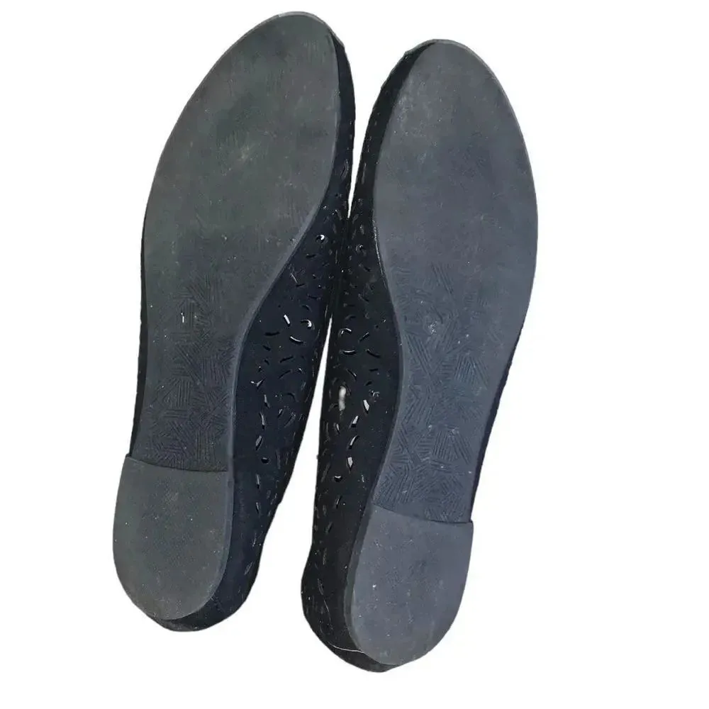 SM NEW YORK laser cut ballet flats Black Size 9.5 - Image 3