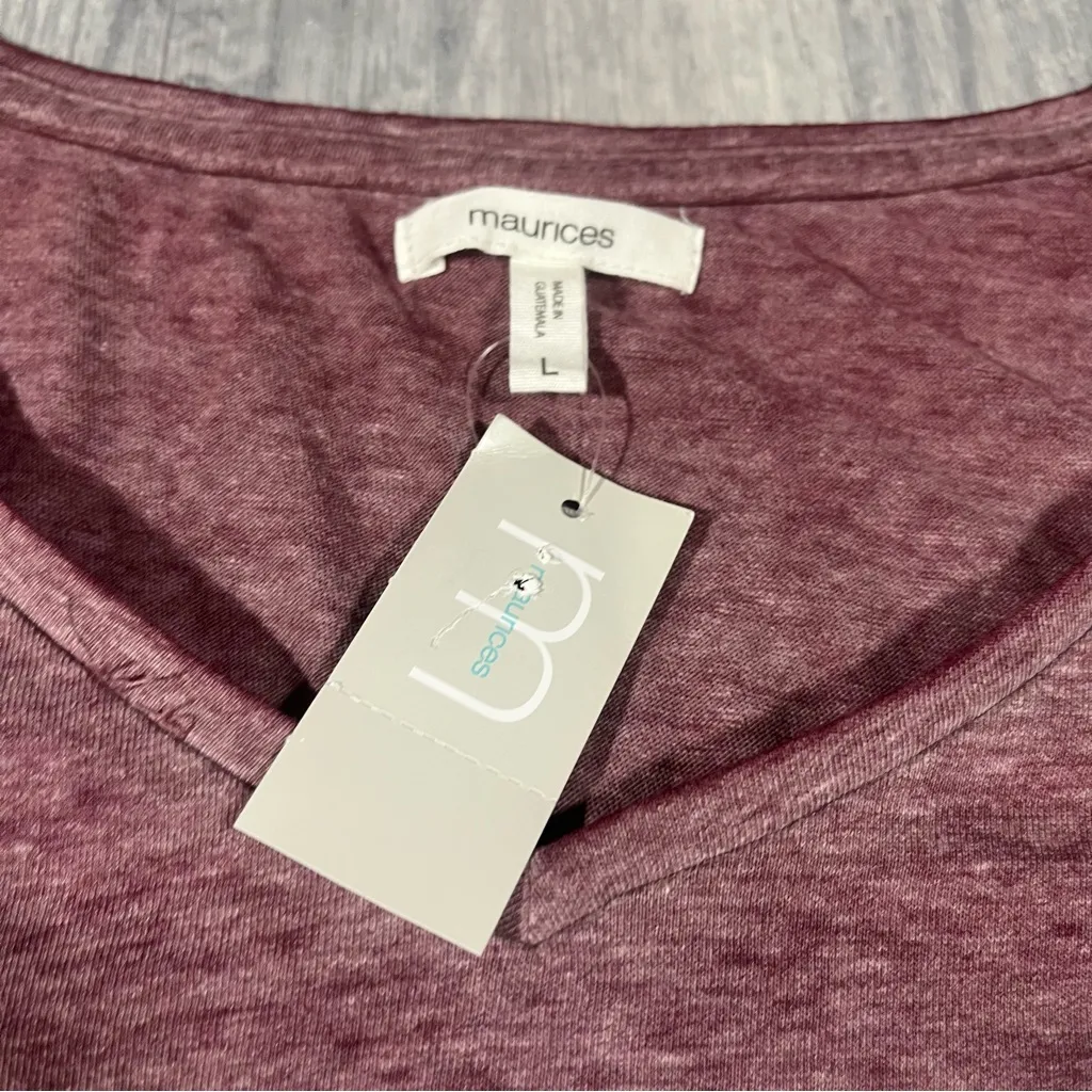 Maurices Maroon Purple Graphic Tee - You Can't Scare Me I'm a Mom; NEW!; Large - Image 3