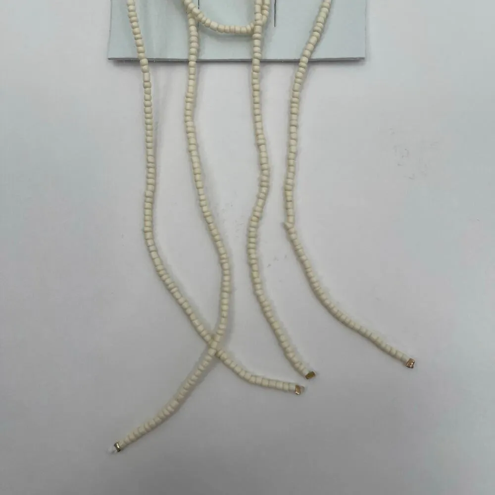 FREE PEOPLE Beaded Bow Barrette Dainty Clip Pin Hair Accessories Bead Cream NWT - Image 5