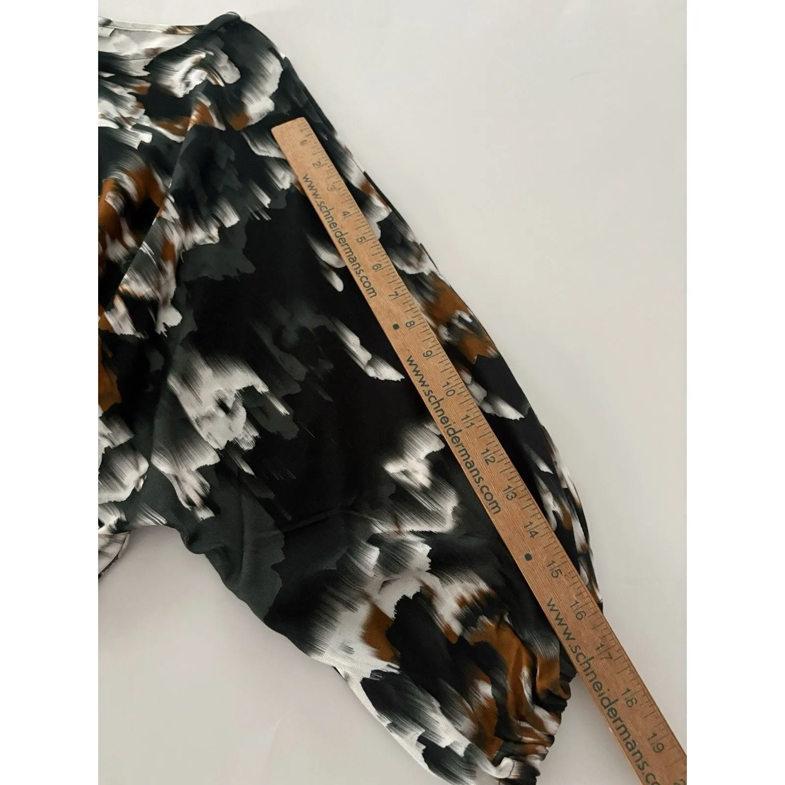 Bryn Walker Gianna Cropped Elastic Bubble Shirt XXS Green Earthy Boho OVERSIZE - Image 11