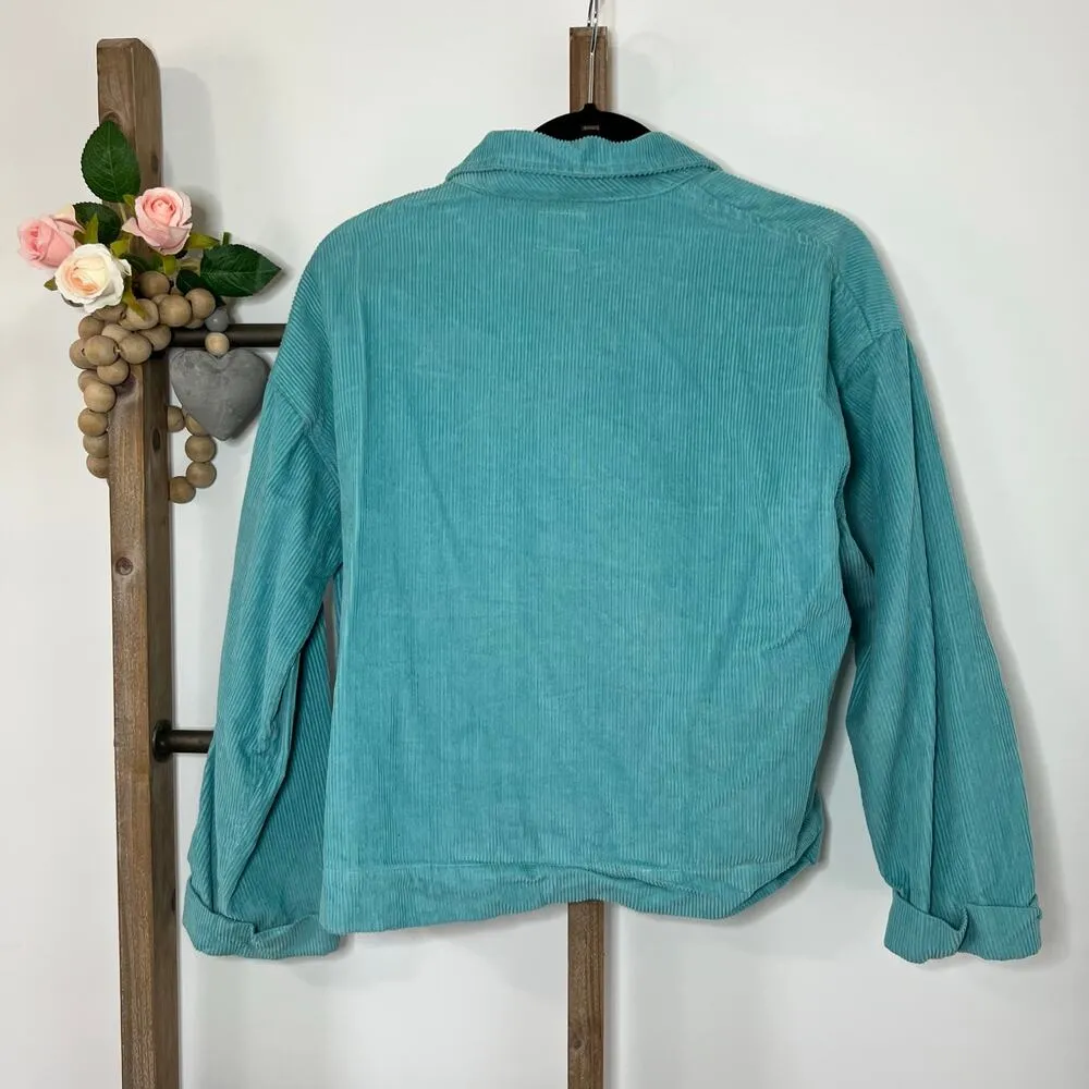 BDG  Urban Outfitters Teal Corduroy Button Down Shacket Size Medium - Image 5
