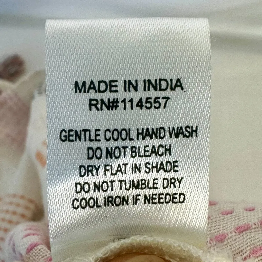 THML Embroidered Tassel Front Button & Tie Back Top Size Small - Image 7