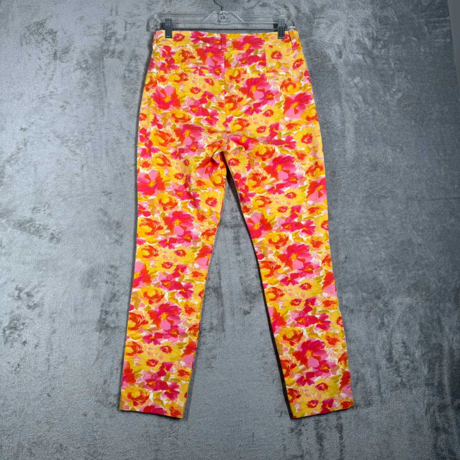 Old Navy Pixie Pants Skinny High Rise Floral Print Size 4 Secret Pocket Colorful - Image 3