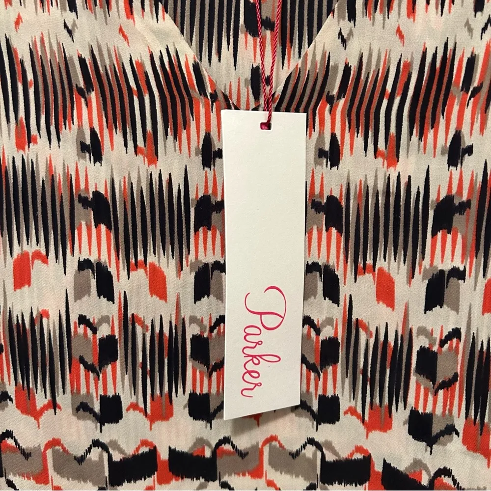 Parker Revolve Rita 100% Silk Blouse in Talon Medium NWT - Image 6