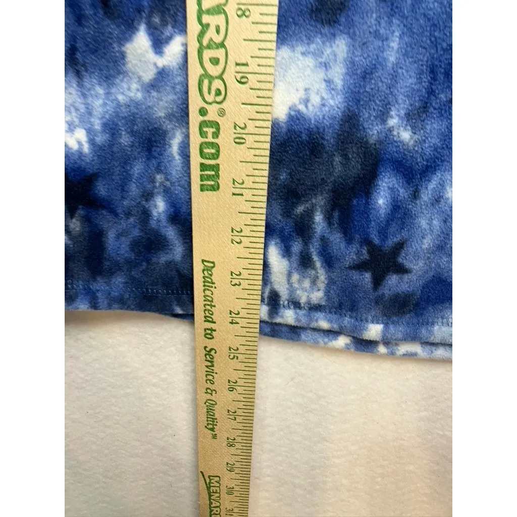 Eddie Bauer Womens Fleece Pullover Top Blue Star Print Quarter Zip Size S New - Image 4