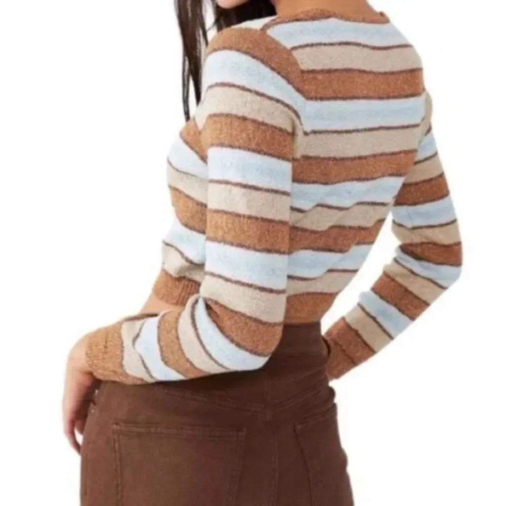Cotton On Women's Cropped Set Up Stripe Cardigan Sweater - Image 2
