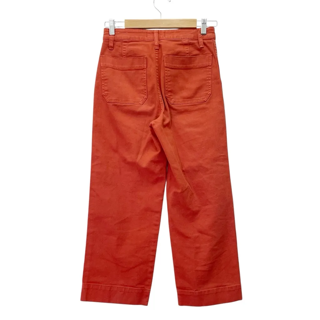 Madewell Slim Emmett Wide Leg Crop Pants Warm Nutmeg Rust Cotton Size 24 | 00 - Image 4