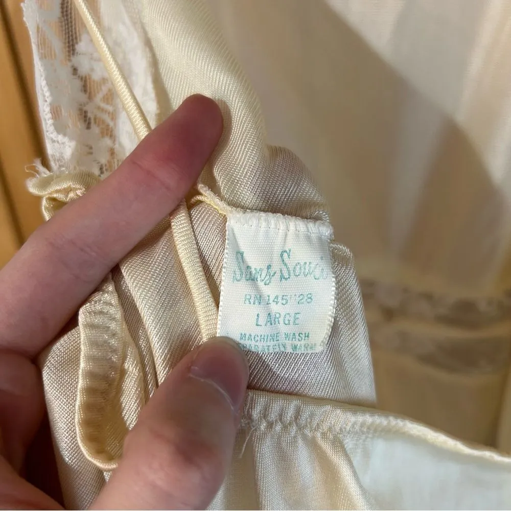 Vintage Sans Souci Satin Lace Cami Large Fairy Y2K Coquette Feminine Romantic - Image 8