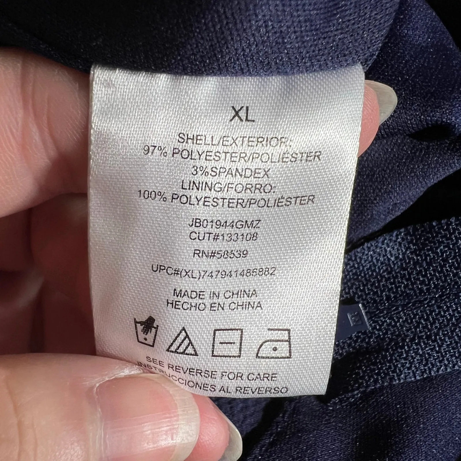 Speechless Womens Jumpsuit Sleeveless V Neck Wide Leg Tie Waist Navy Blue XL - Image 13