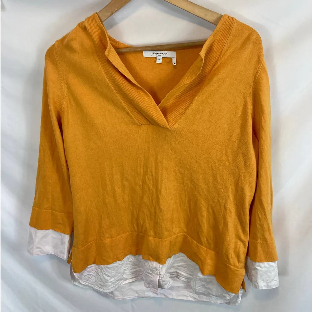 Foxcroft Mixed Media sweater Orange size medium - Image 2