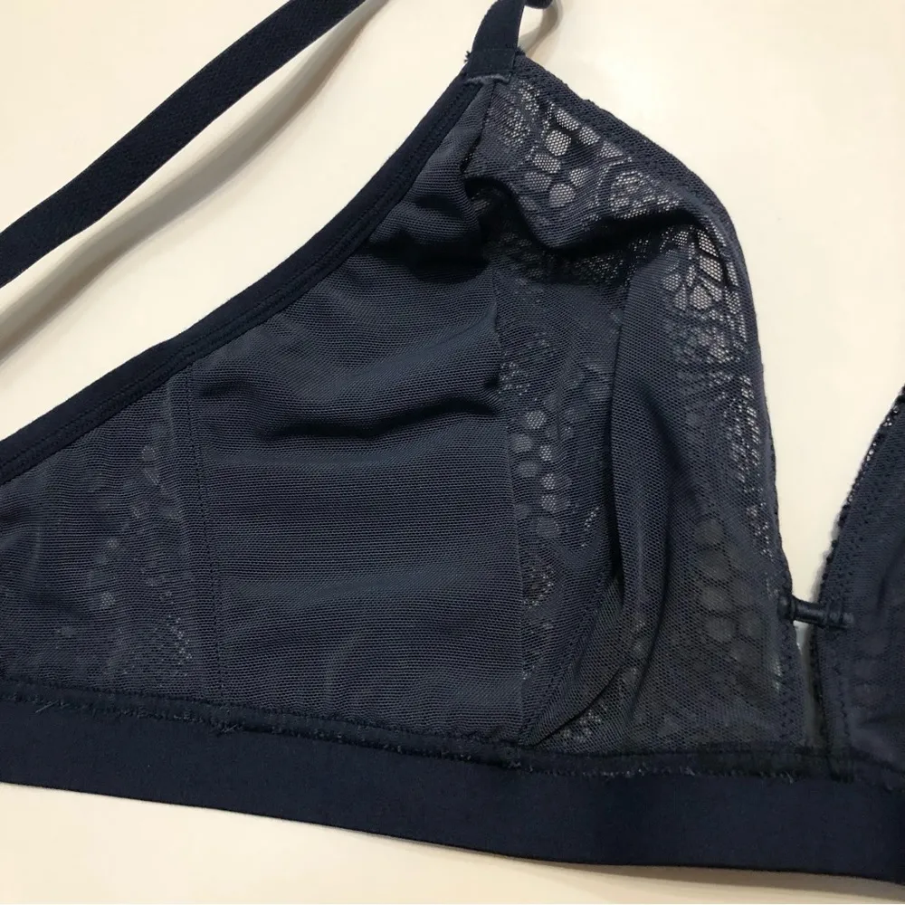 Lively Floral Lace Busty Bralette Blue Size 36 E / DD - Image 7