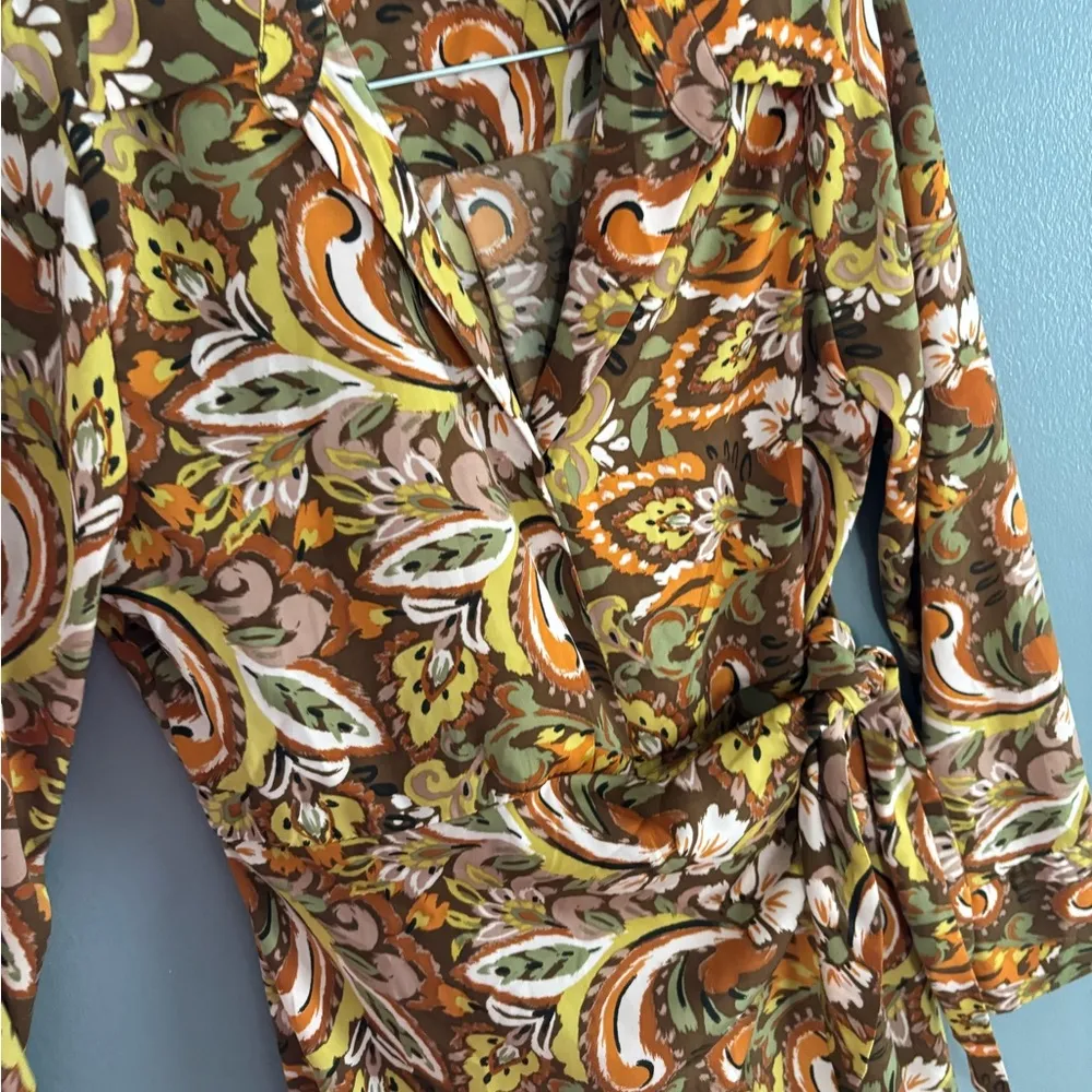 Drew Paisley Print Maxi Satin Wrap Dress - Image 8