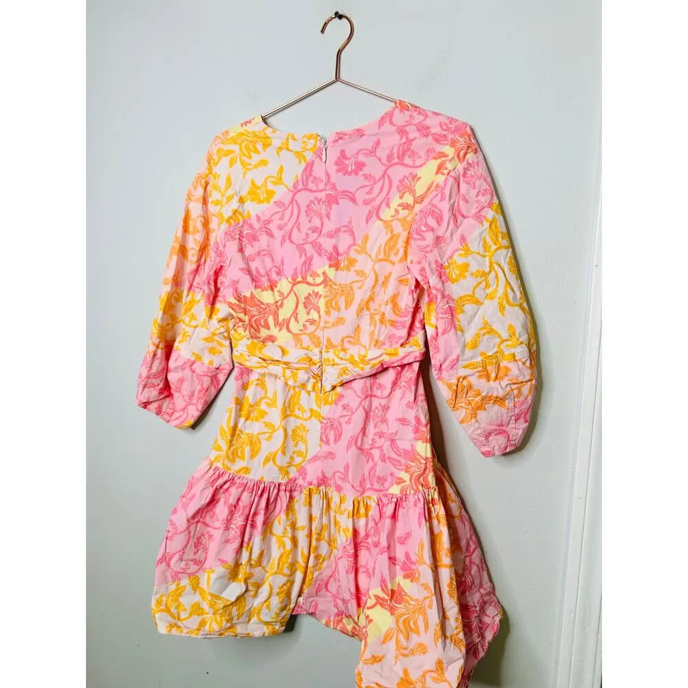 DEREK LAM 10 CROSBY X RTR Multicolor Floral Hourglass Cutout Mini Dress Size 46 - Image 5