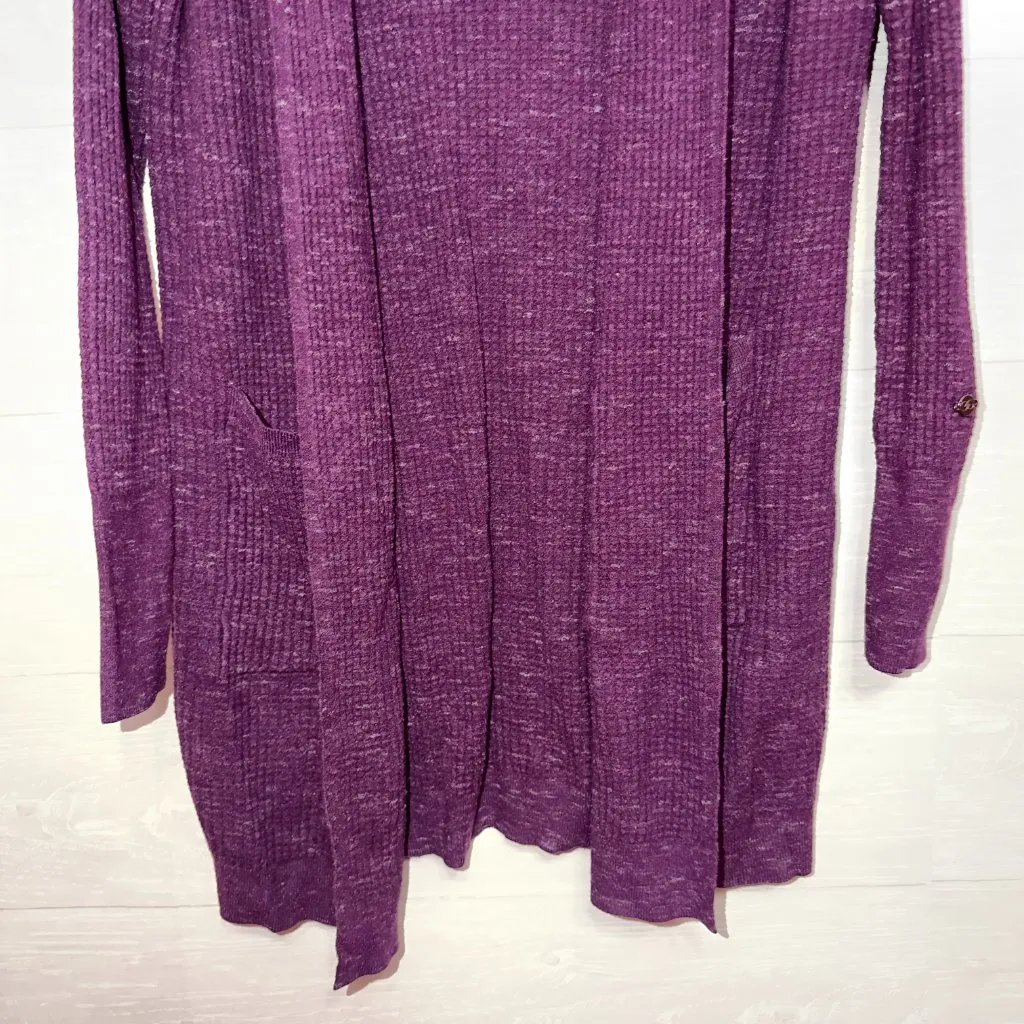 Calia Plum Open Front Long Cardigan Lightweight Athleisure Size Medium Purple - Image 6